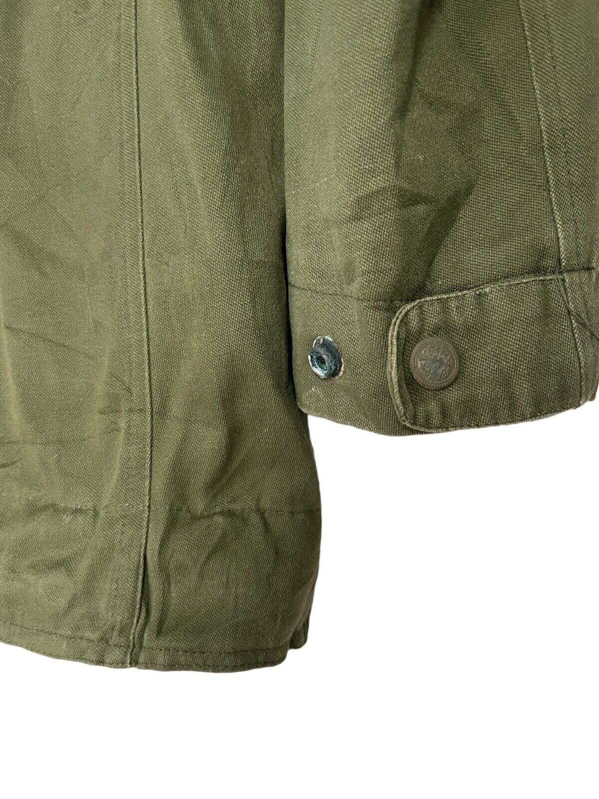 Chaqueta de campo militar vintage de satén de algodón