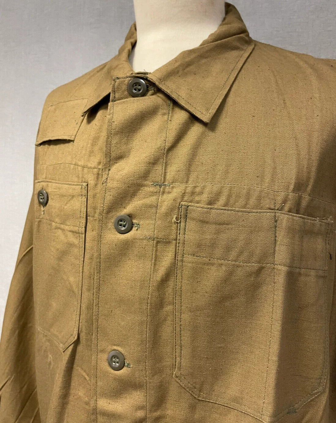 Vintage Cotton Chore Jacket Brown