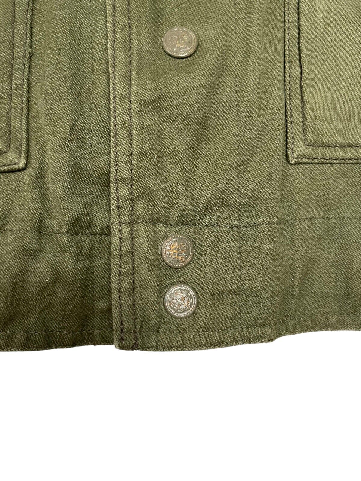 Chaqueta de campo militar vintage de satén de algodón