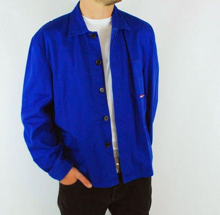 Vintage French Worker Jackets Cobalt Blue