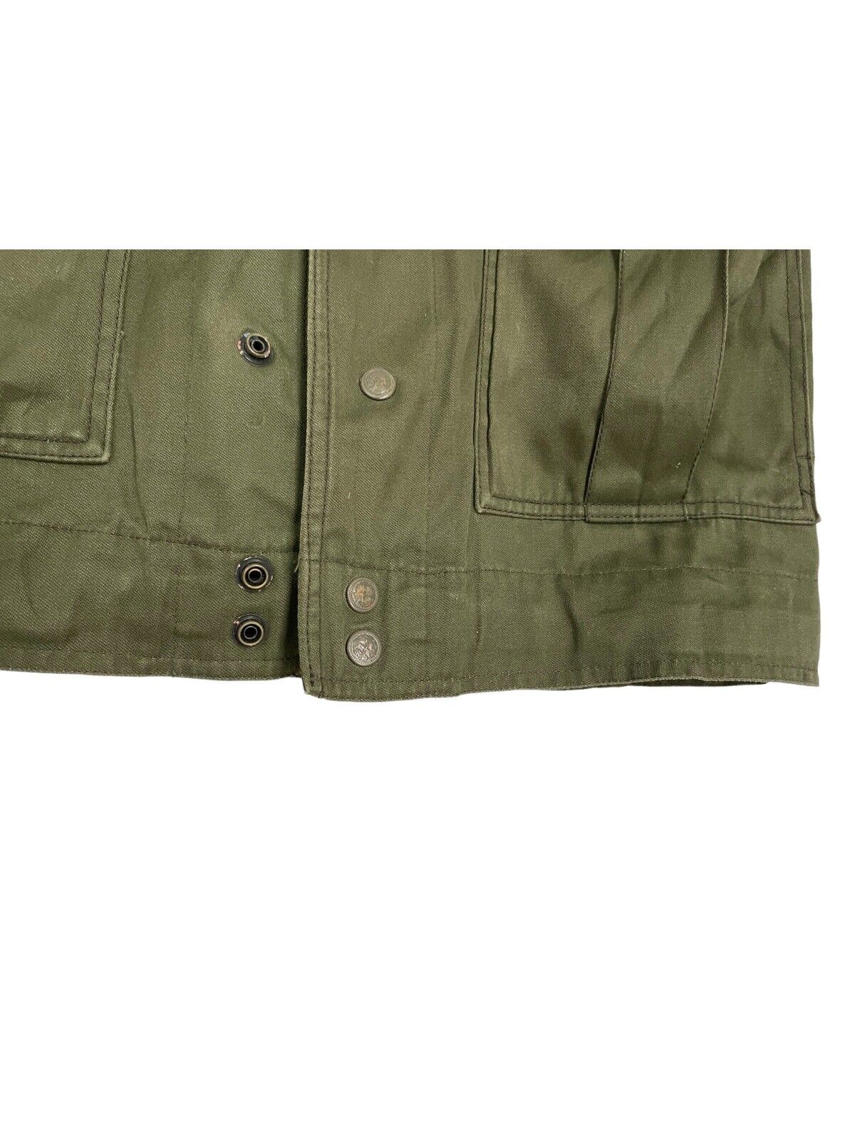 Chaqueta de campo militar vintage de satén de algodón