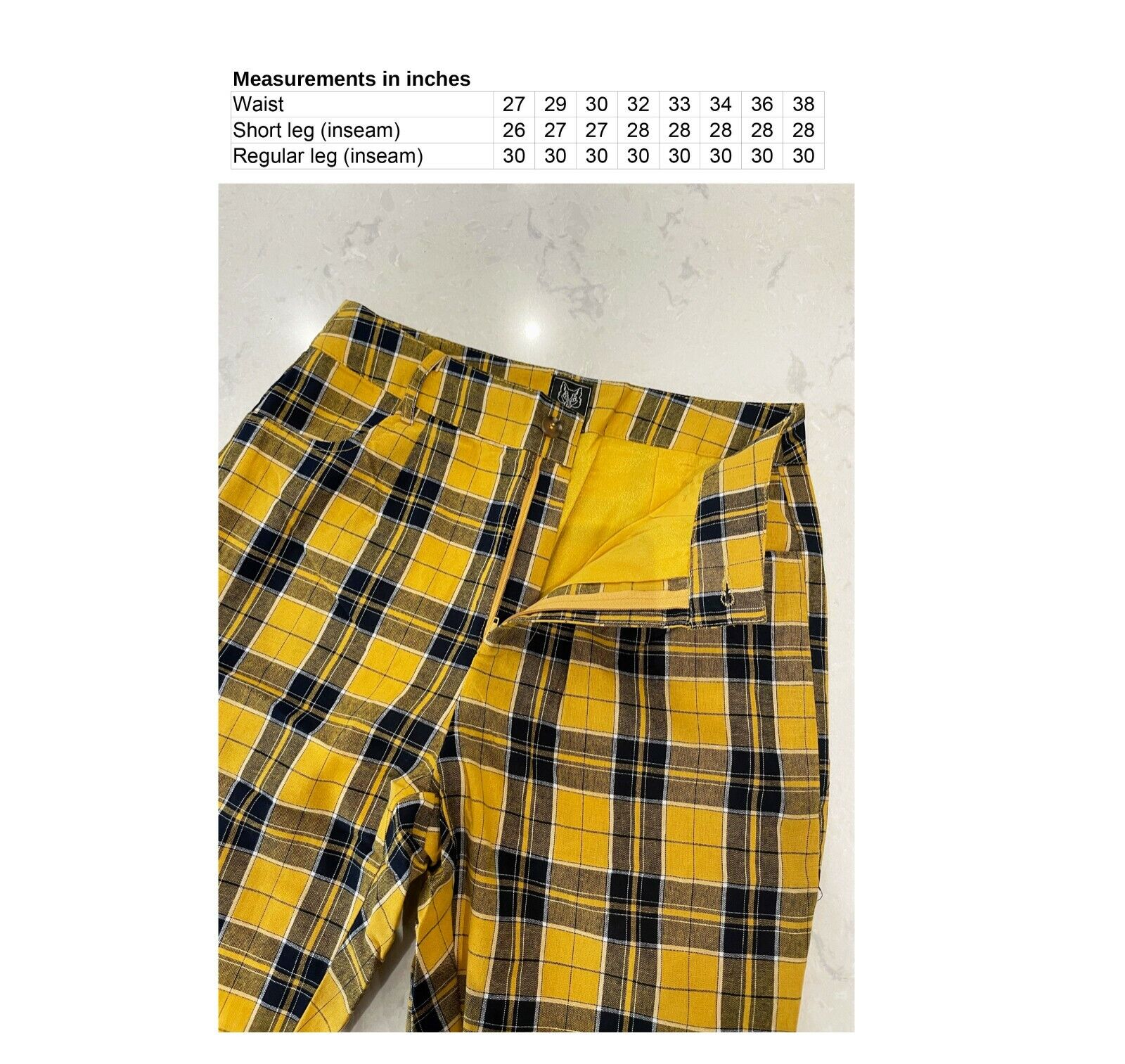 Slim Fit Tartan Check Trousers Mustard Navy Wolf Clothing Collective Ltd