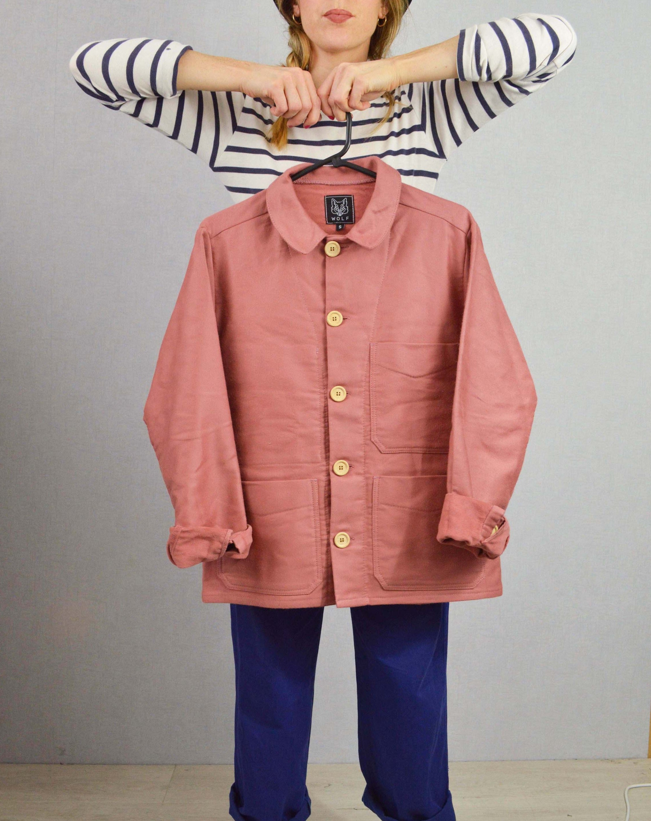 50s Moleskin French Chore Jacket Dusty Pink – Wolf Clothing