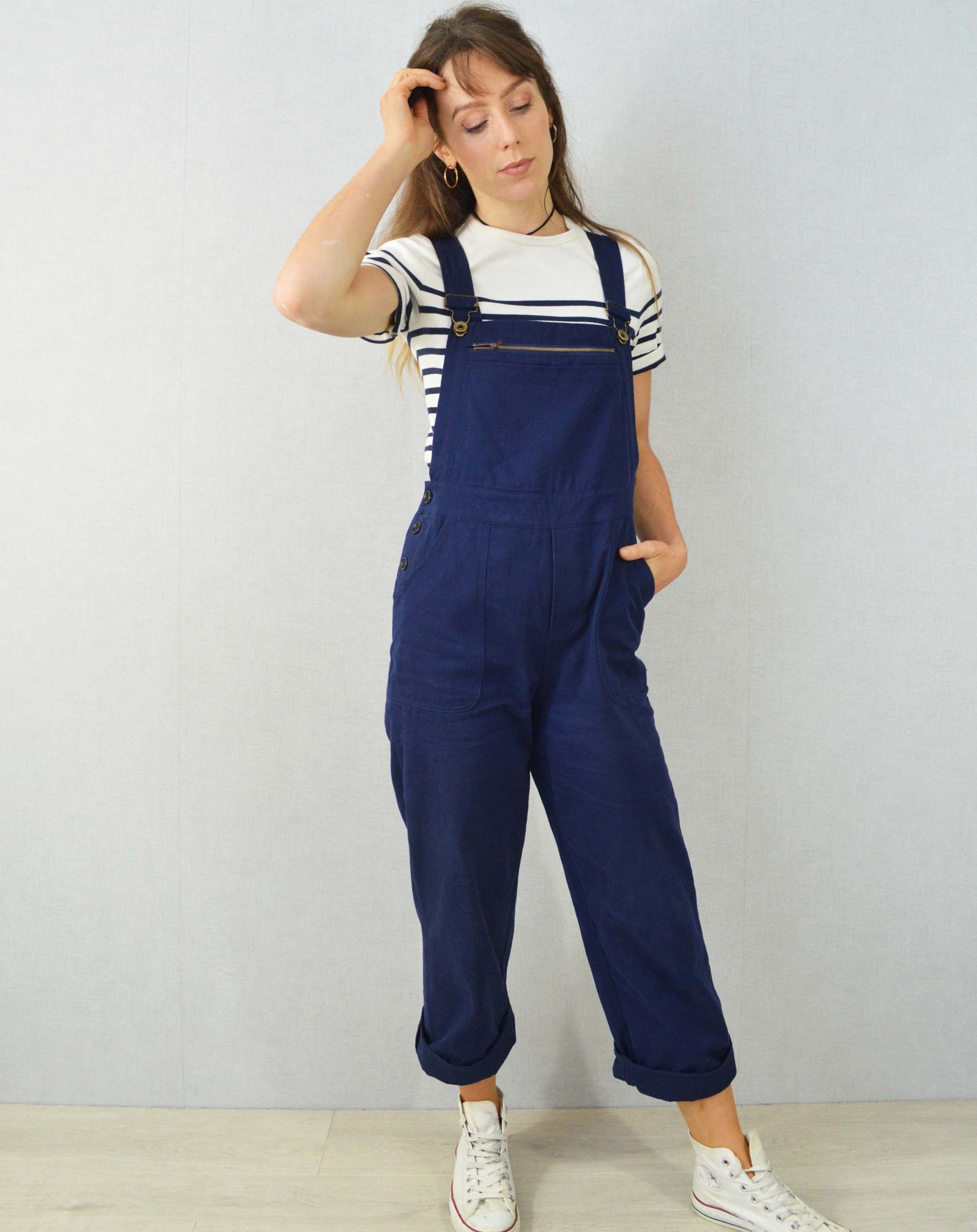 Womens dark blue on sale dungarees