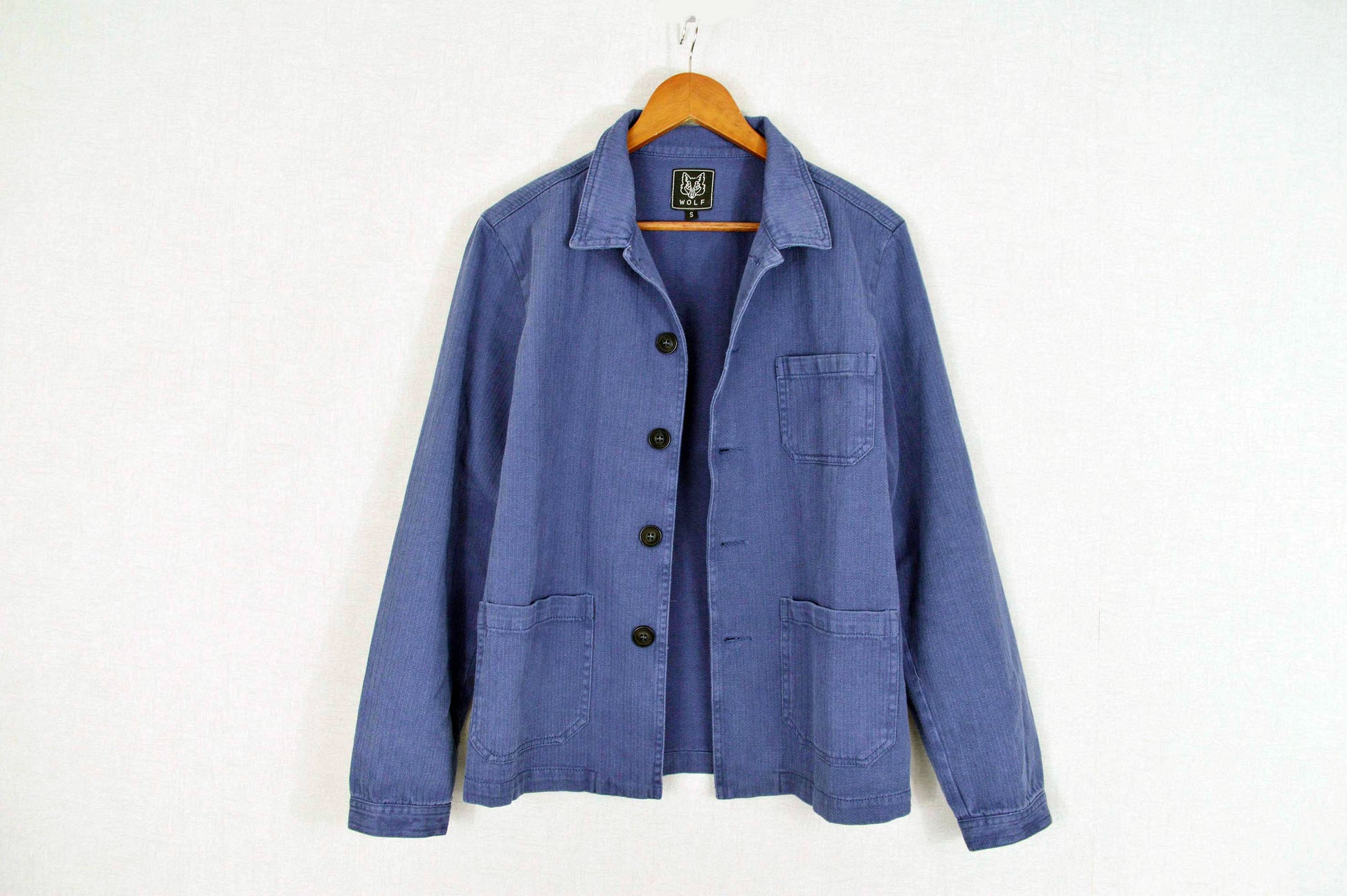 Herringbone Cotton Twill Chore Jacket Indigo Blue – Wolf Clothing