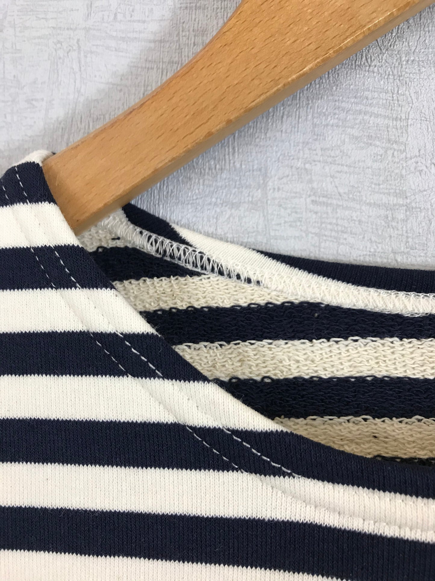 Heavy Cotton Stripe Breton Top Sweatshirt