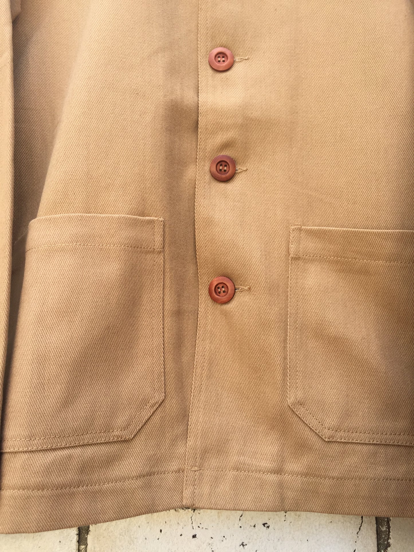 French Cotton Twill Chore Jacket Desert Beige