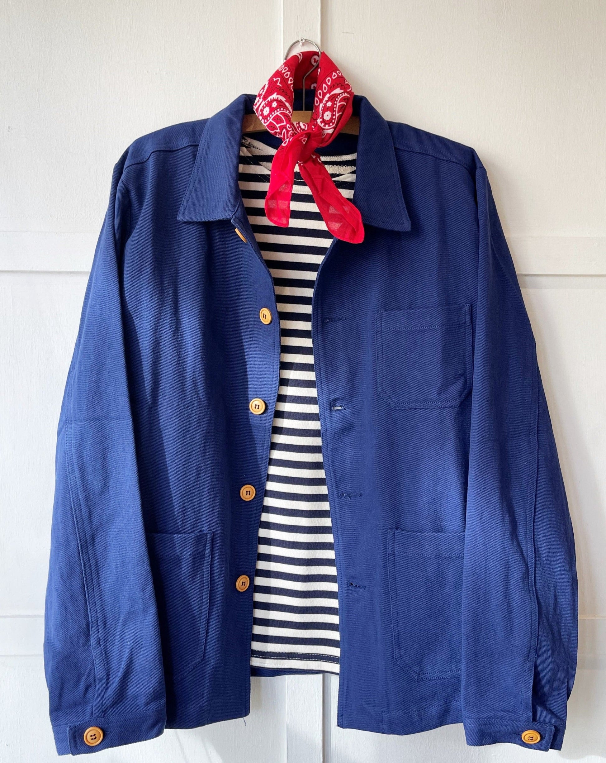 French Cotton Twill Chore Jacket Navy Blue – Wolf Clothing