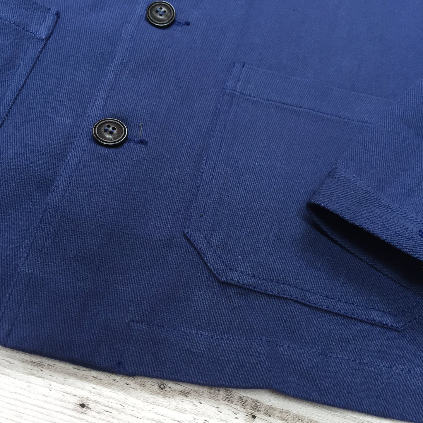 French Cotton Twill Chore Jacket Navy Blue