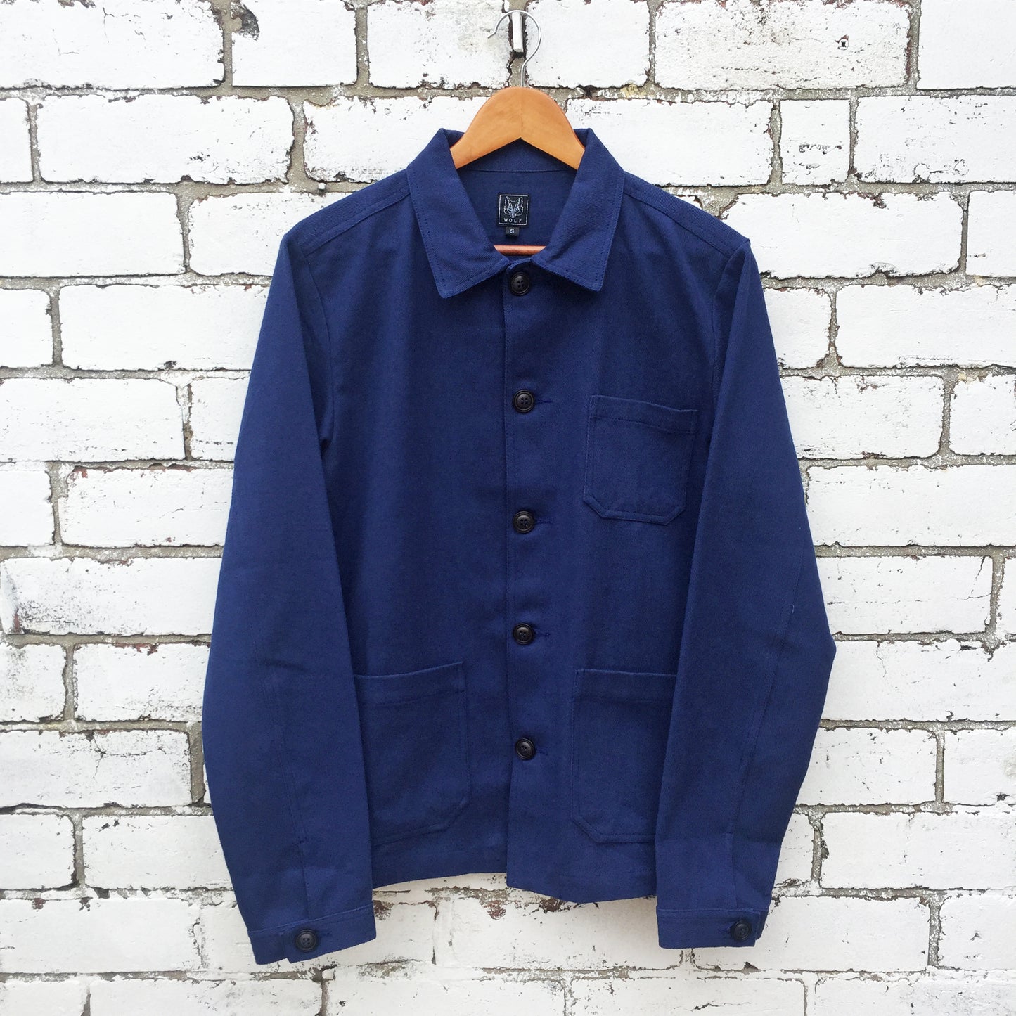 French Cotton Twill Chore Jacket Navy Blue