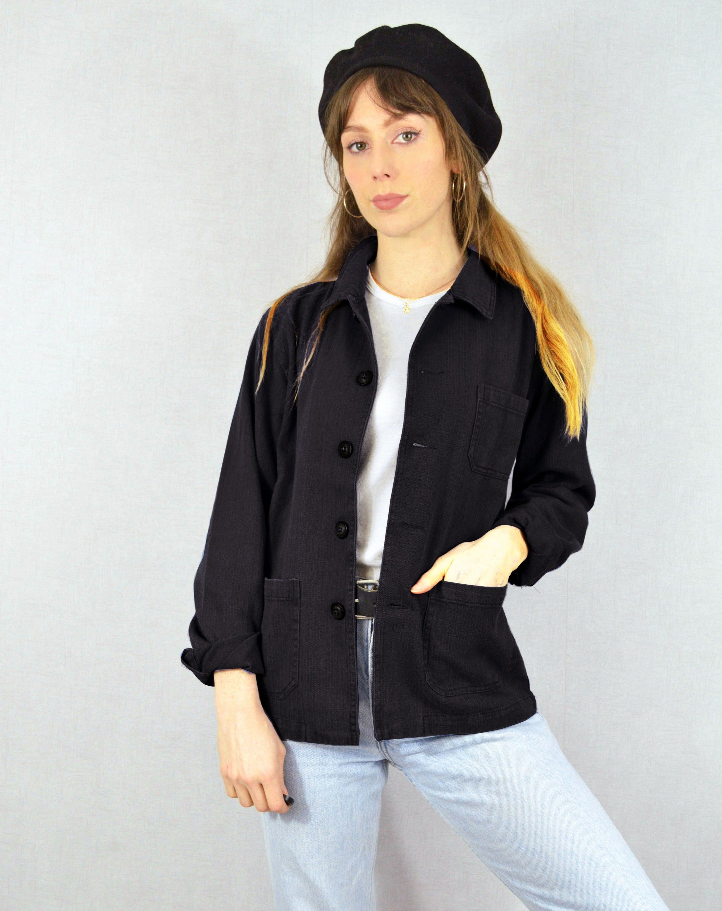 Black chore jacket hotsell