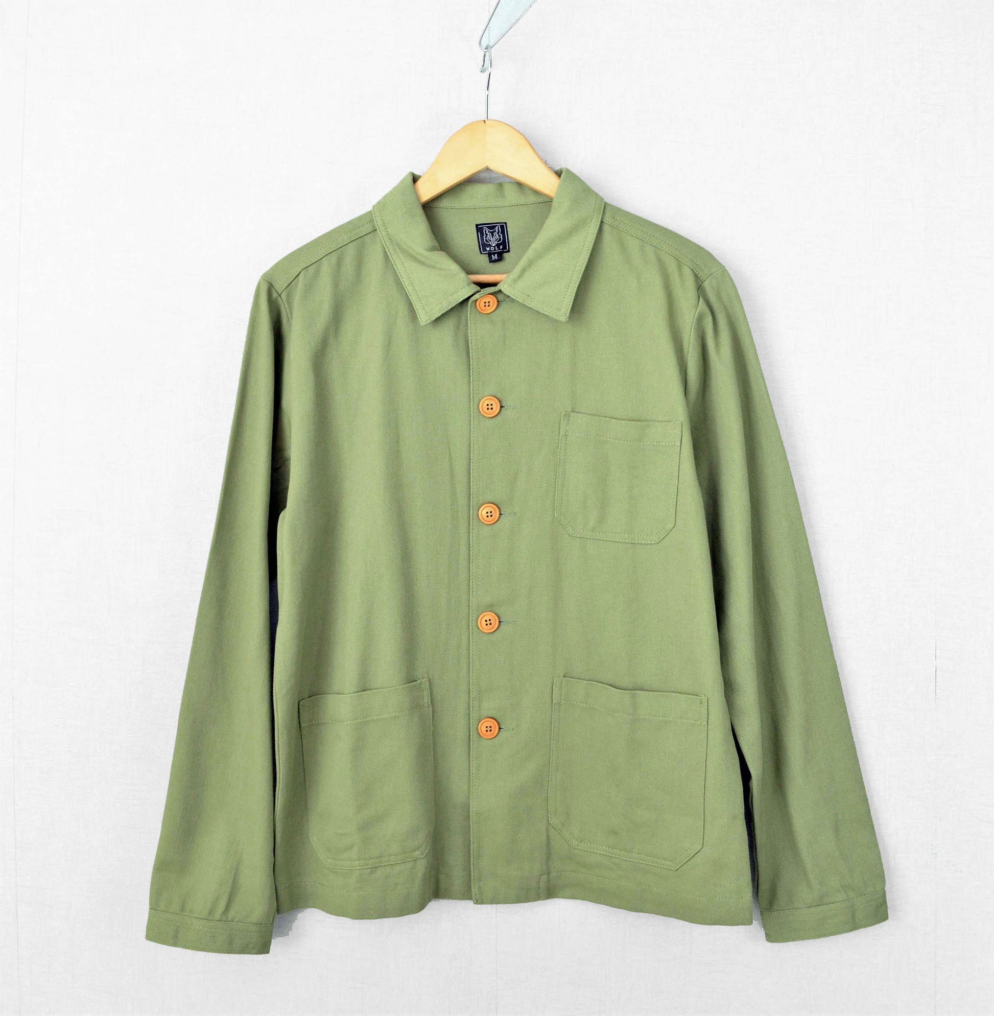 French Cotton Twill Chore Jacket Green – Wolf Clothing Collective Ltd